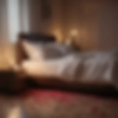 Sensual candlelit bedroom scene with rose petals