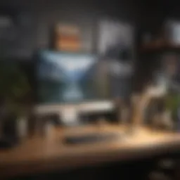 A focused workspace with organized tools and a clear desk