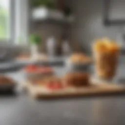 Healthy snack options in a modern kitchen setting