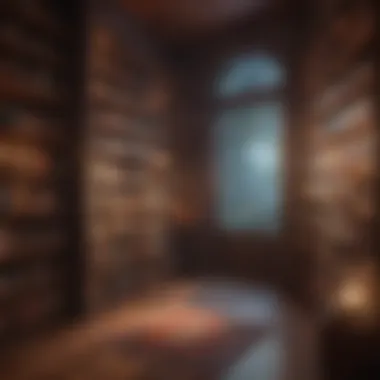 Enchanting Literary Haven Ethereal Bookshelf with Glowing Aura