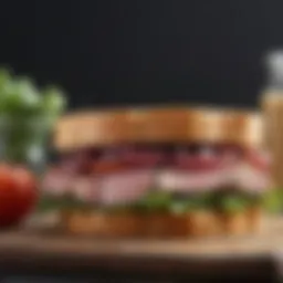 Nutritional breakdown of a tuna sandwich highlighting key ingredients