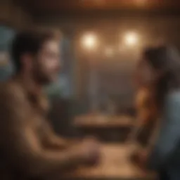 A couple engaged in a deep conversation.