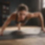 Dynamic plank position showcasing core engagement