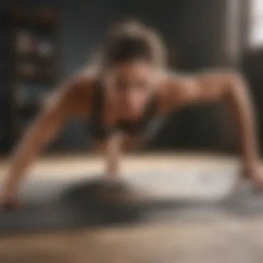 Dynamic plank position showcasing core engagement