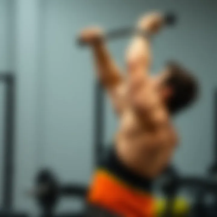 Illustration of a person performing overhead tricep extension with resistance