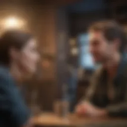 A couple engaged in deep conversation