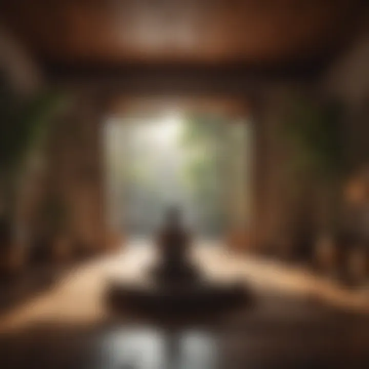 Illustration of a soothing Zen meditation room in a relaxation game