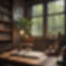 A tranquil reading space filled with inspiring books and natural light