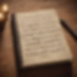 A handwritten love quote on a vintage notebook