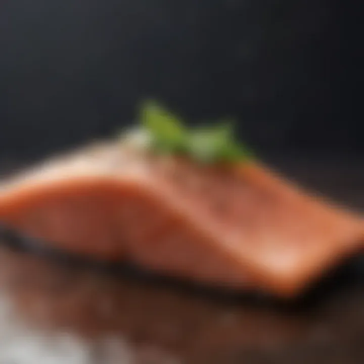 Nutritional breakdown of a salmon fillet