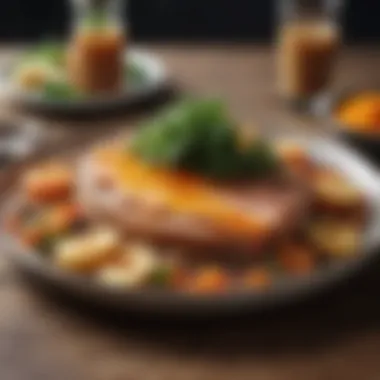 Collagen-Rich Meal Presentation A beautifully arranged plate showcasing a meal rich in collagen protein.