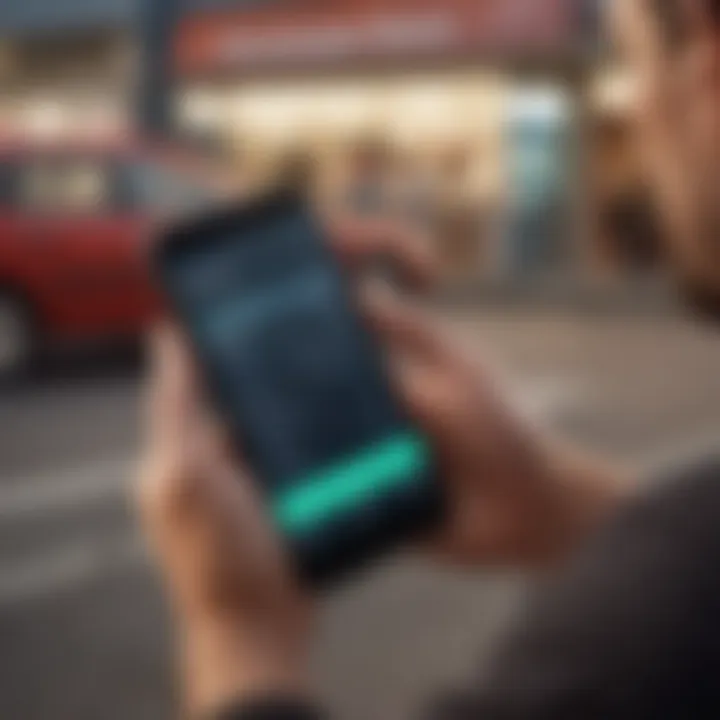 A person using a mobile device to manage their schedule on-the-go, symbolizing flexibility.