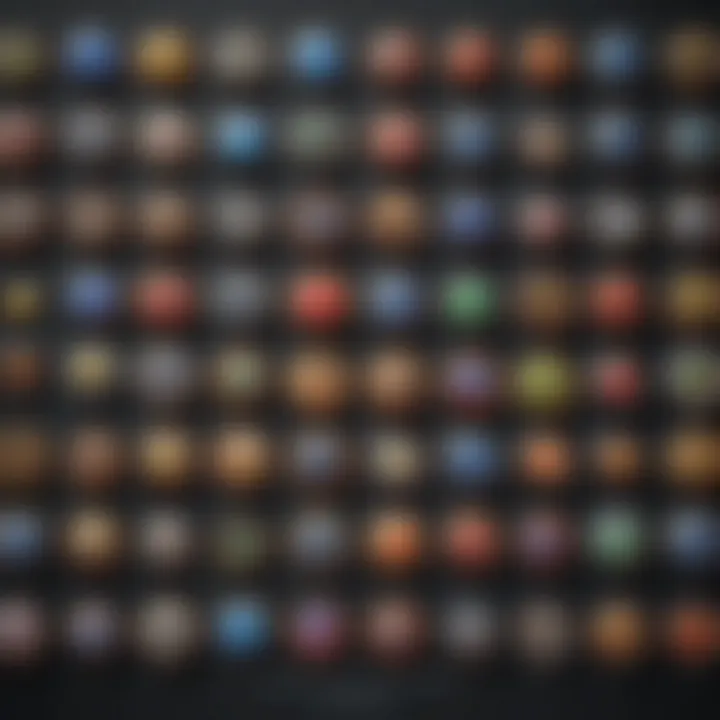Collection of Game Icons for Stress Relief A collection of game icons symbolizing various categories