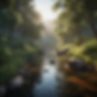 Serene Landscape for Stress Relief A serene landscape depicting relaxation and tranquility