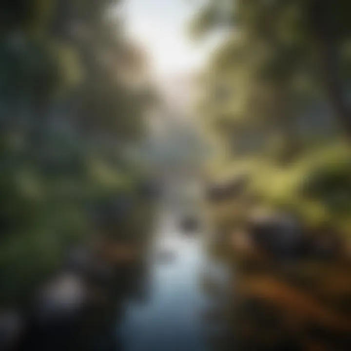 Serene Landscape for Stress Relief A serene landscape depicting relaxation and tranquility