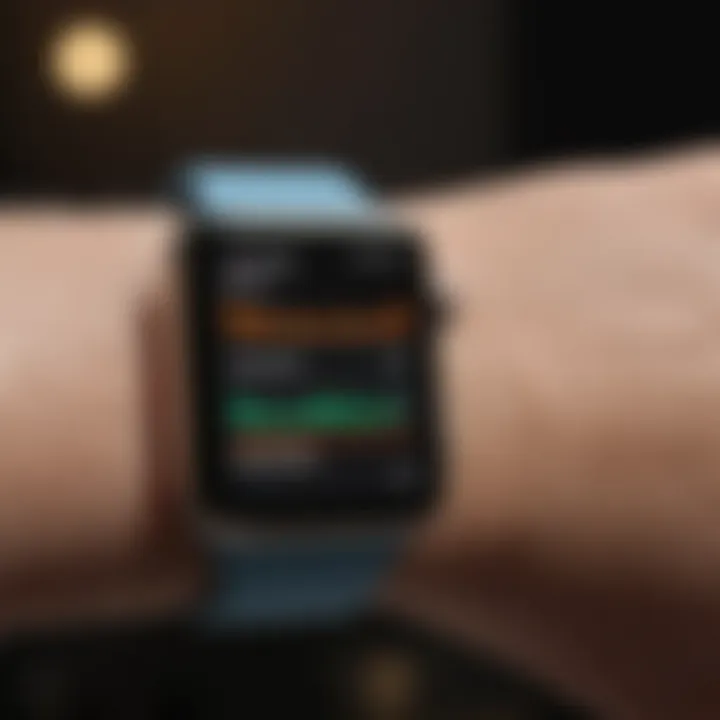 Nutritional data analytics on an Apple Watch screen