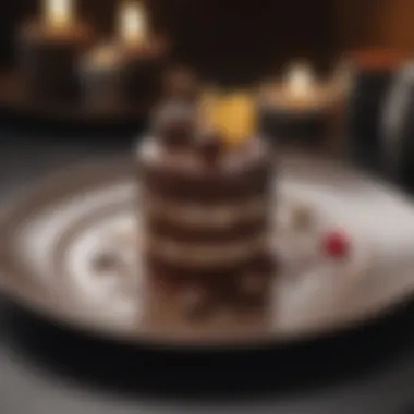 Indulgent Chocolate Delight Decadent chocolate dessert served on a stylish plate