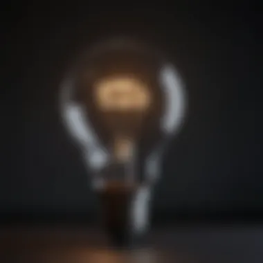 Illuminated Thoughts A light bulb glowing brightly against a dark background, symbolizing ideas and insights