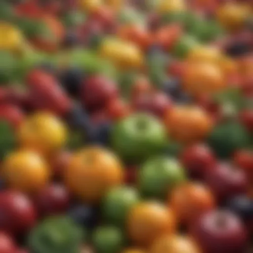 A vibrant assortment of colorful fruits and vegetables