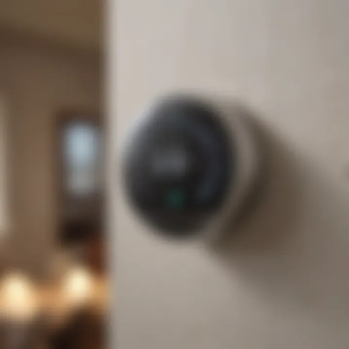 An energy-efficient smart thermostat displaying temperature settings