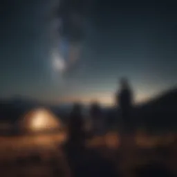 Couple gazing at the stars in the night sky