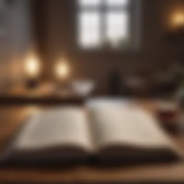 Philosophy in Pages An open book with philosophical insights on a wooden table
