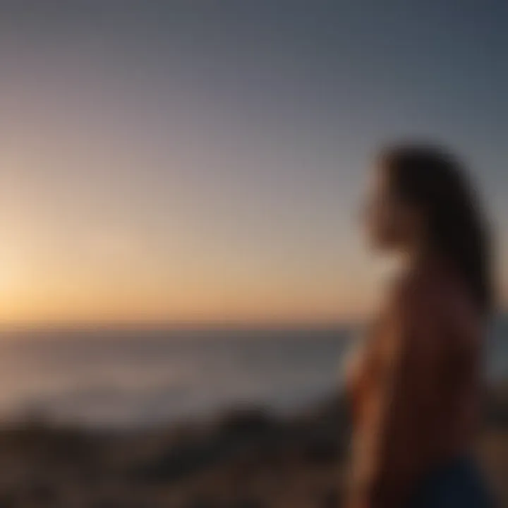 A silhouette of a woman gazing at a horizon, symbolizing hope and possibility.