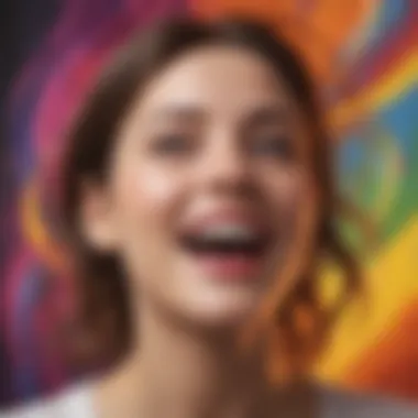 Expression of Joy Through Art A colorful abstract art piece illustrating joy and positivity