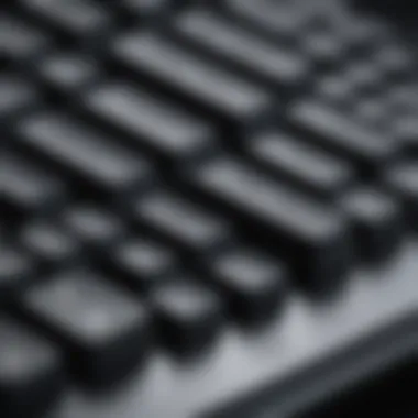 Close-up of a keyboard showcasing innovative key layout.