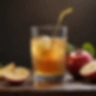 Refreshing Beverage with Apple Cider Vinegar A glass of diluted apple cider vinegar with a slice of lemon