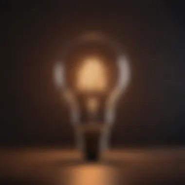 A light bulb glowing brightly, symbolizing inspiration and ideas.