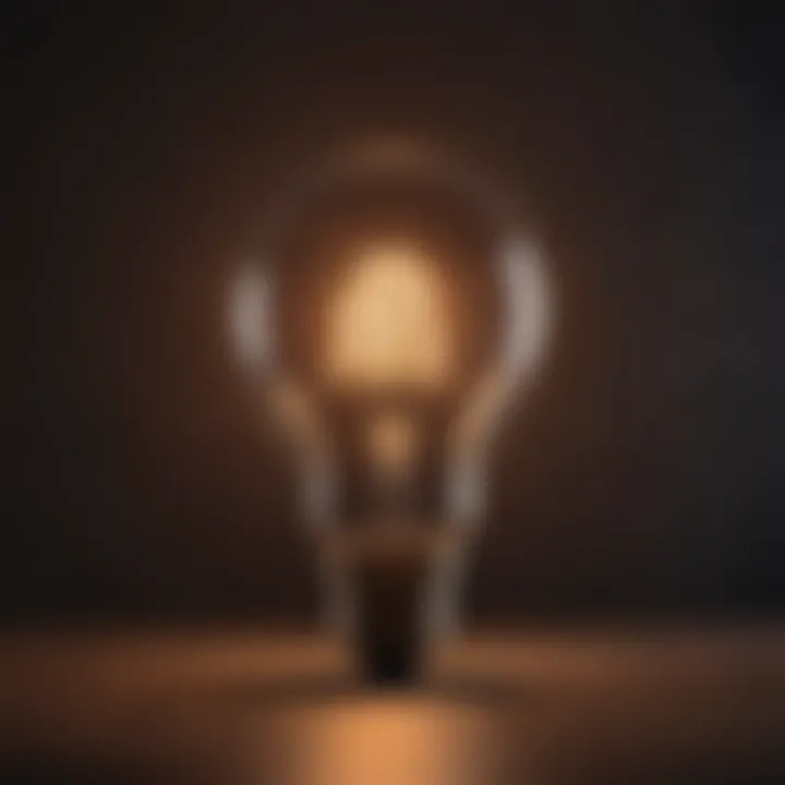 A light bulb glowing brightly, symbolizing inspiration and ideas.