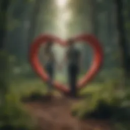 A couple surrounded by nature, symbolizing the growth that love brings.