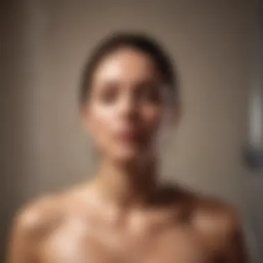 Rejuvenation Post Cold Shower A person relaxing after a cold shower, showcasing a sense of rejuvenation and wellness