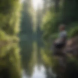 An individual meditating in nature, reflecting on personal goals