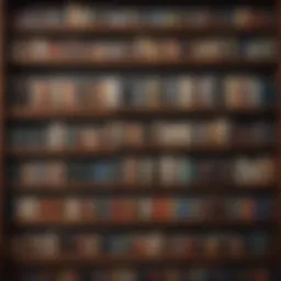 A bookshelf filled with classic biographies, showcasing various authors and their works.