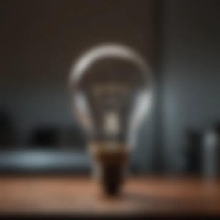 A light bulb moment illustrating self-awareness and insights