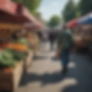 Walking through a vibrant farmers' market to connect with community members