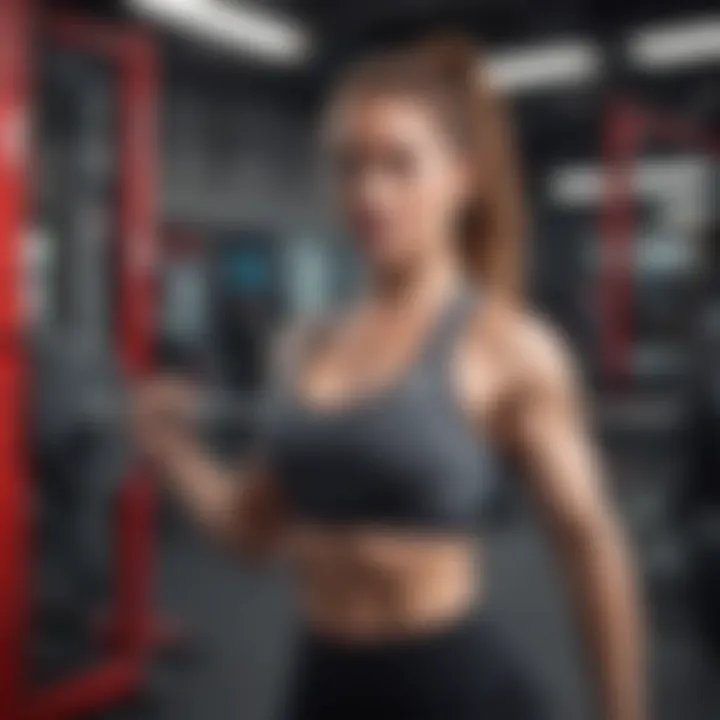 Fit woman lifting weights in a modern gym environment