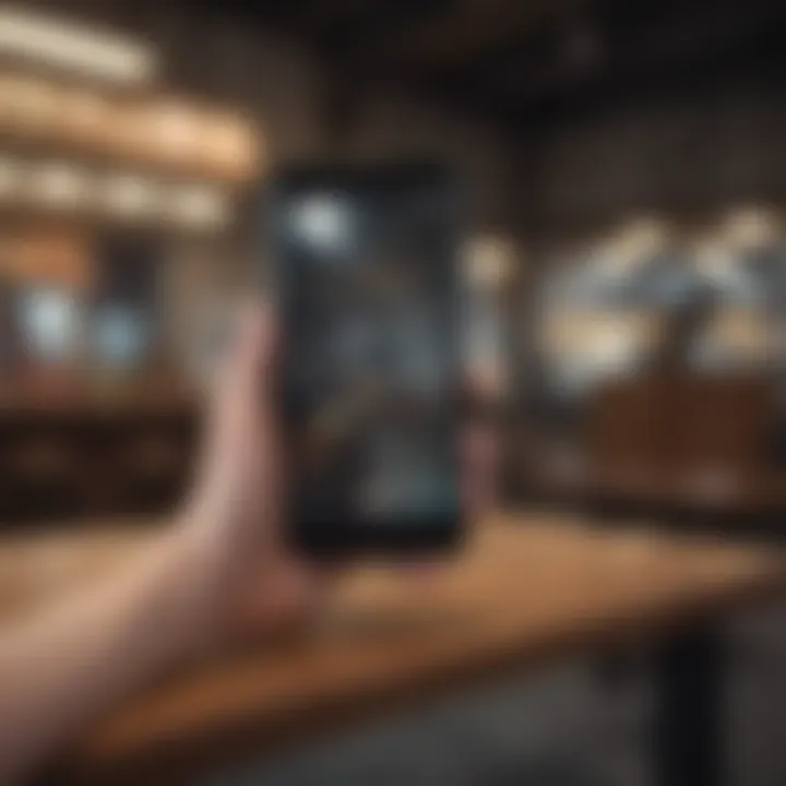 An engaged individual utilizing productivity tools on an iPhone