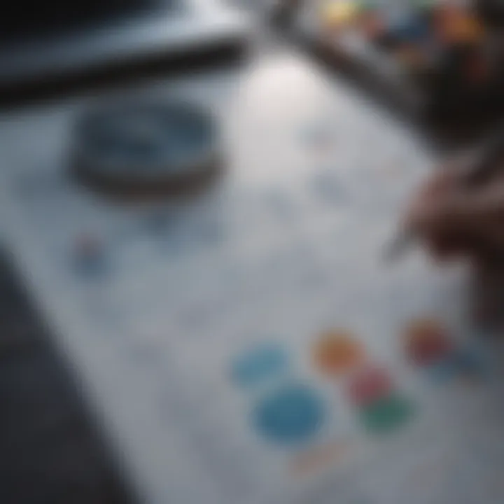 A person mapping out a strategic plan with charts and graphs