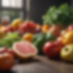 Vibrant assortment of fresh fruits and vegetables