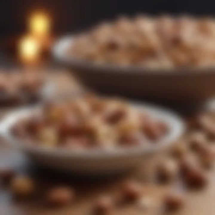 A variety of nuts in a dish