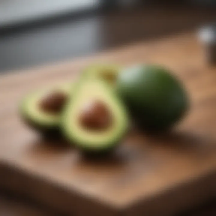 Avocado on wooden table