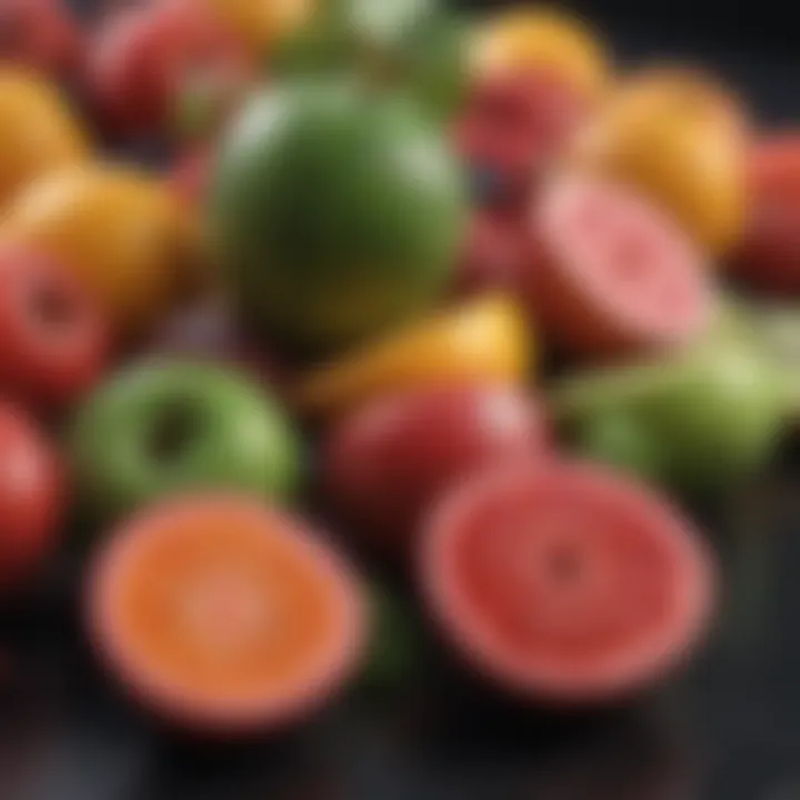 An array of colorful fruits that boost vitality