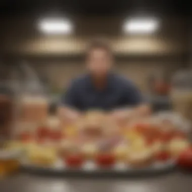 An array of portion-controlled servings of various food groups.