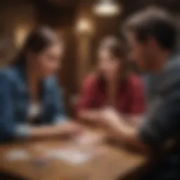 Couple playing a card game in a cozy setting