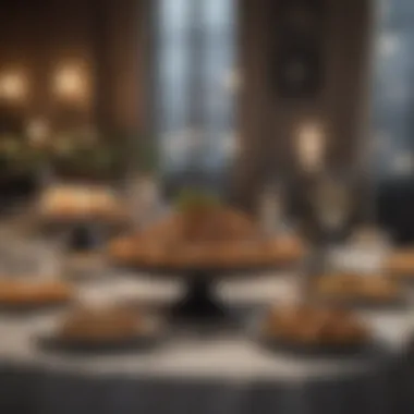 Gastronomic Delight Display Elegant table setting with gourmet cuisine