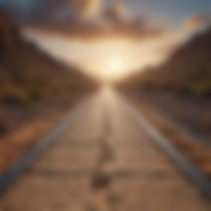 Abstract image of a path leading towards a horizon signifying the journey of personal and professional growth