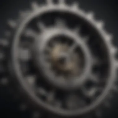 Conceptual image of a clock with gears symbolizing time management in goal setting